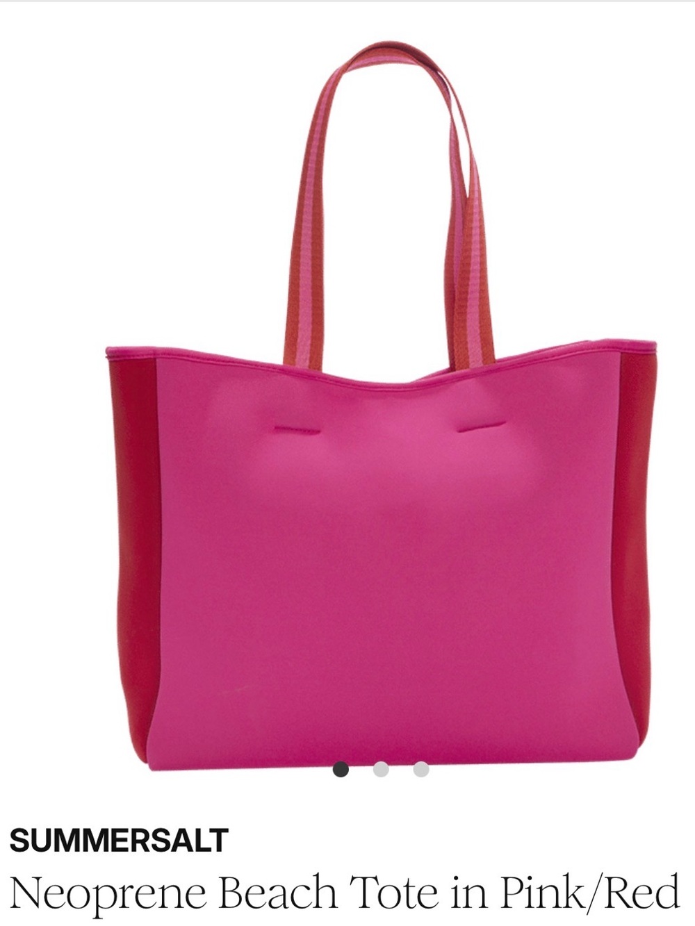 summersalt Pink and Red Neoprene Tote